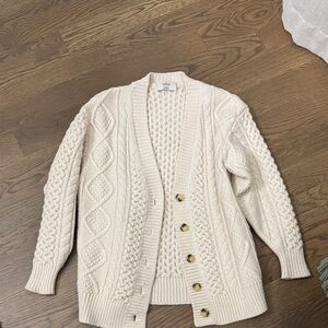 ARITZIA Wilfred Ivory Cable Knit Cardigan